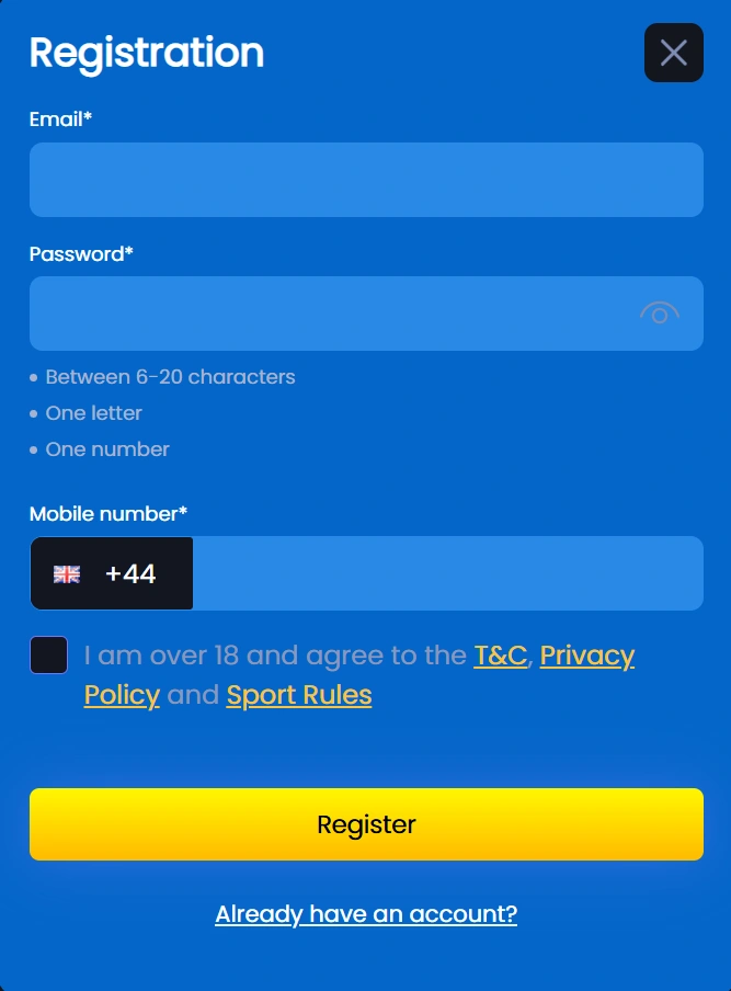 Monster Casino step-by-step registration