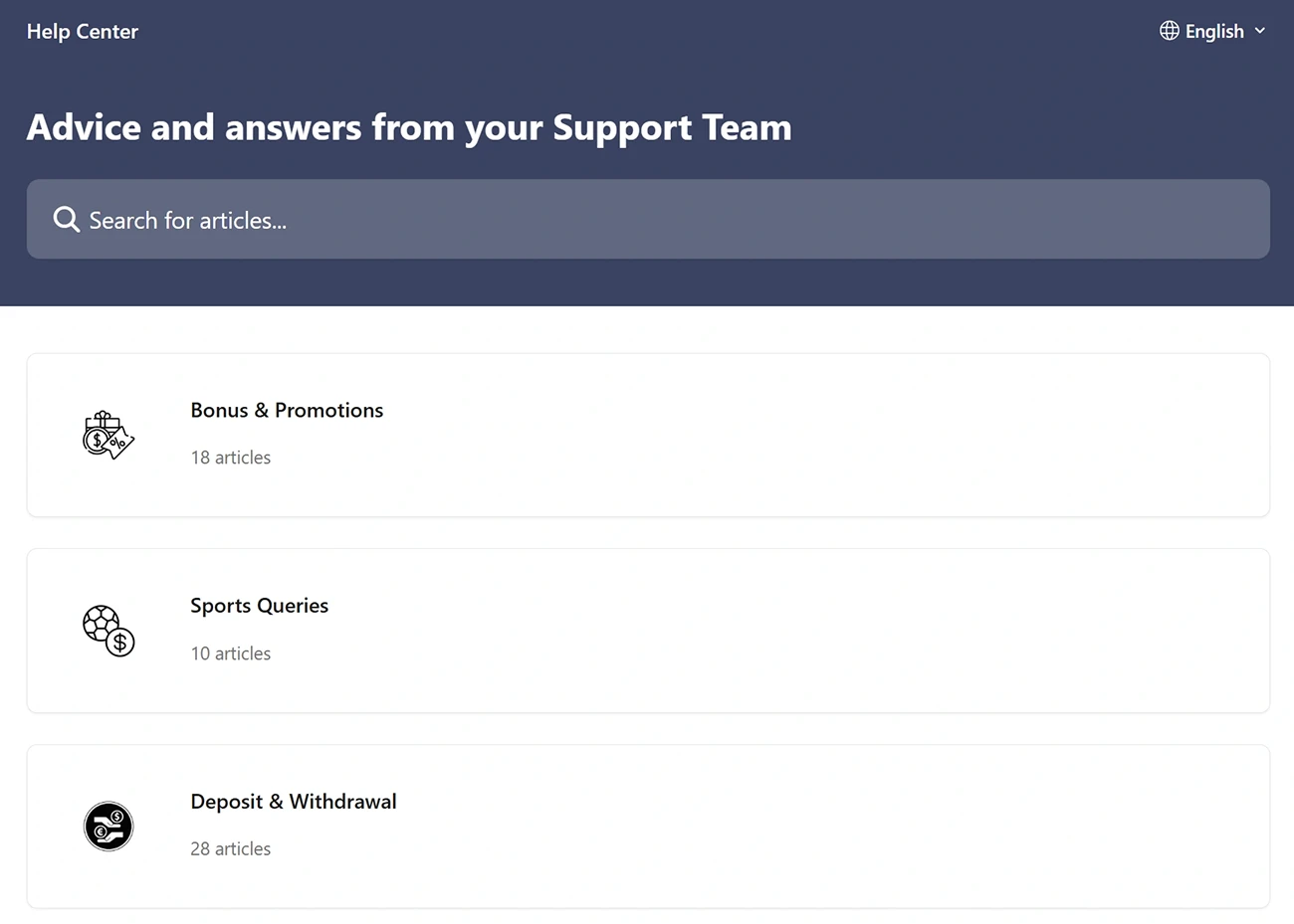 Monster Casino help center